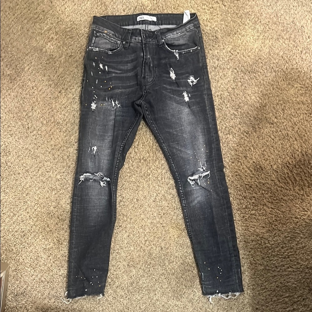 Distressed Black Jeans for Men